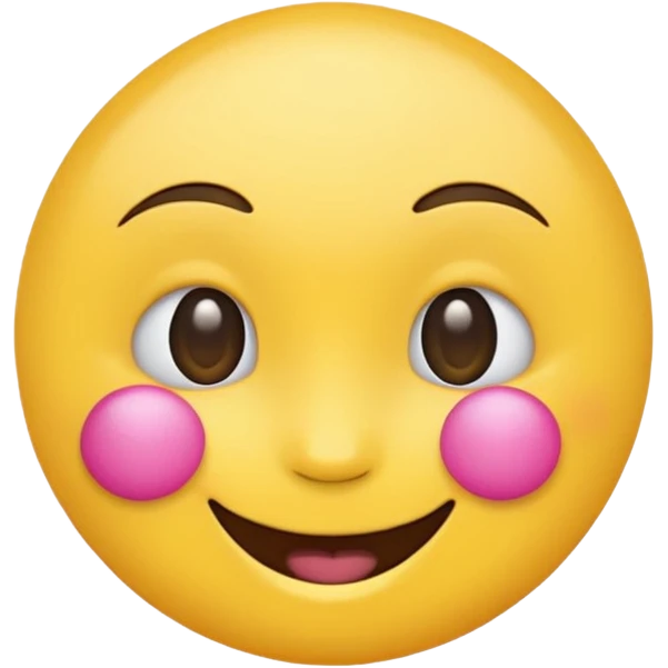 Generic Yellow emoji with pink under eye patches emoji