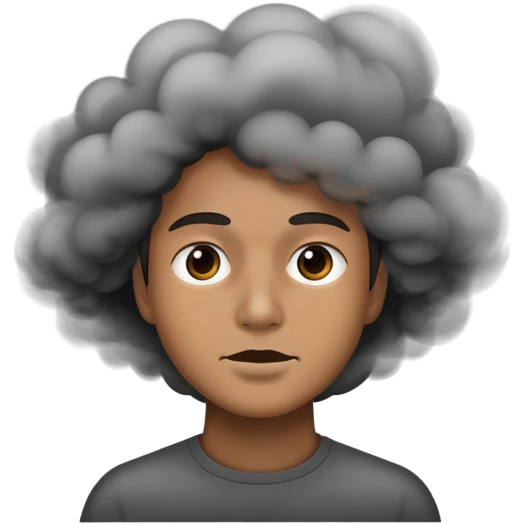 A dark mysterious body behind the thike smoke with his dark face is visible mre than the smoke emoji