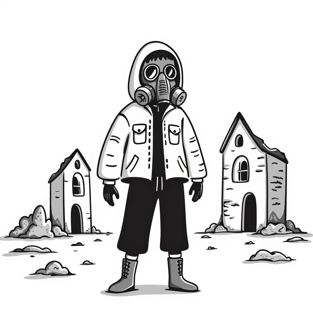 Stalker in a gas mask, Chernobyl zone emoji