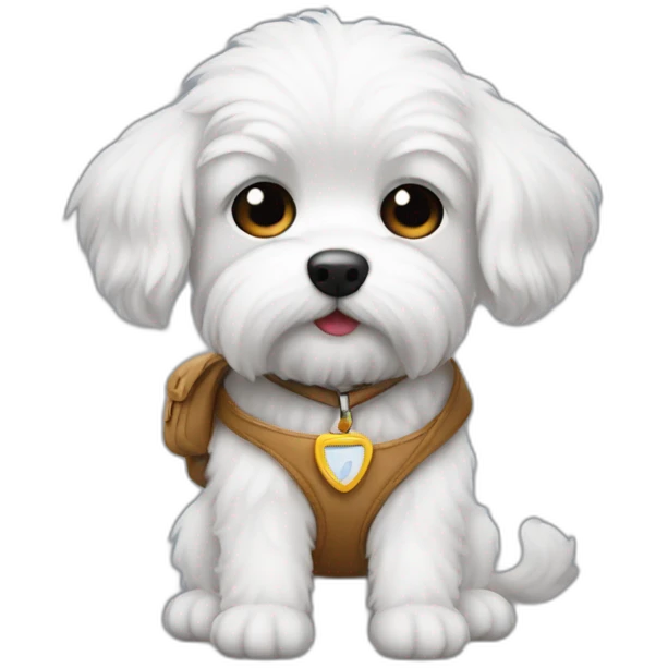 Maltipu sitting on a shoulder emoji