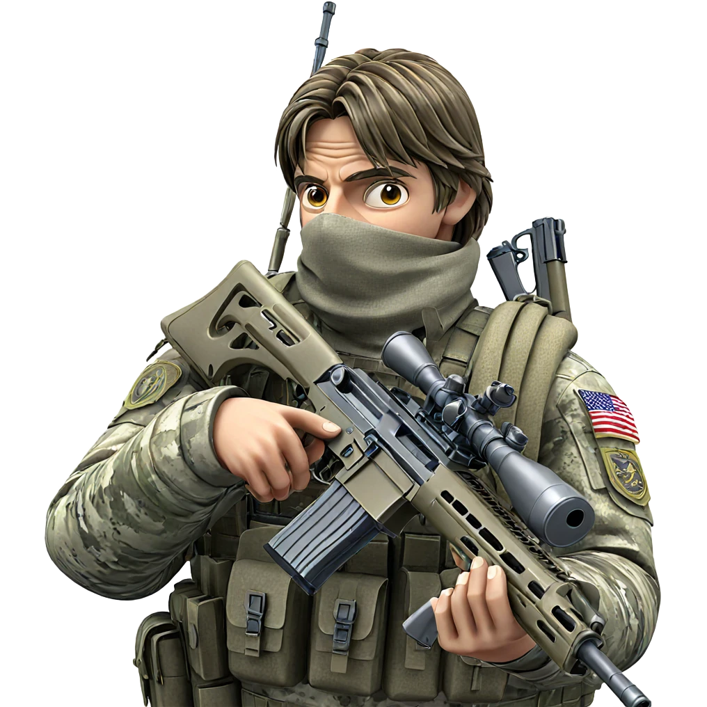 military boy with rifle emoji