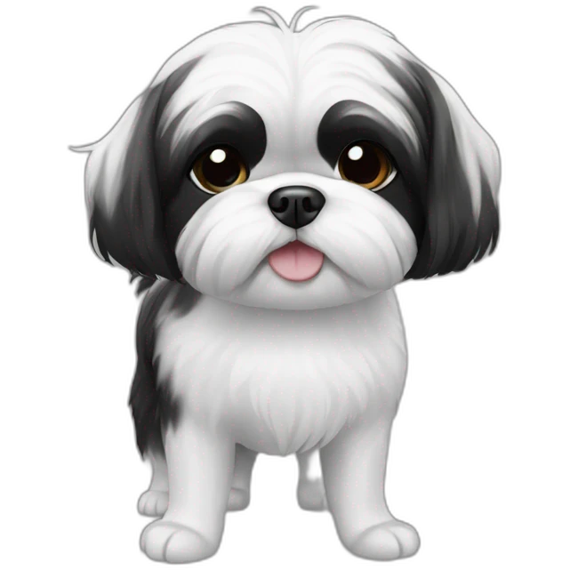 black and white shihtzu emoji