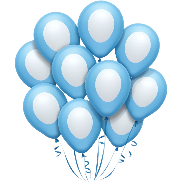 Make balloons that are white and light blue, make lots of them emoji