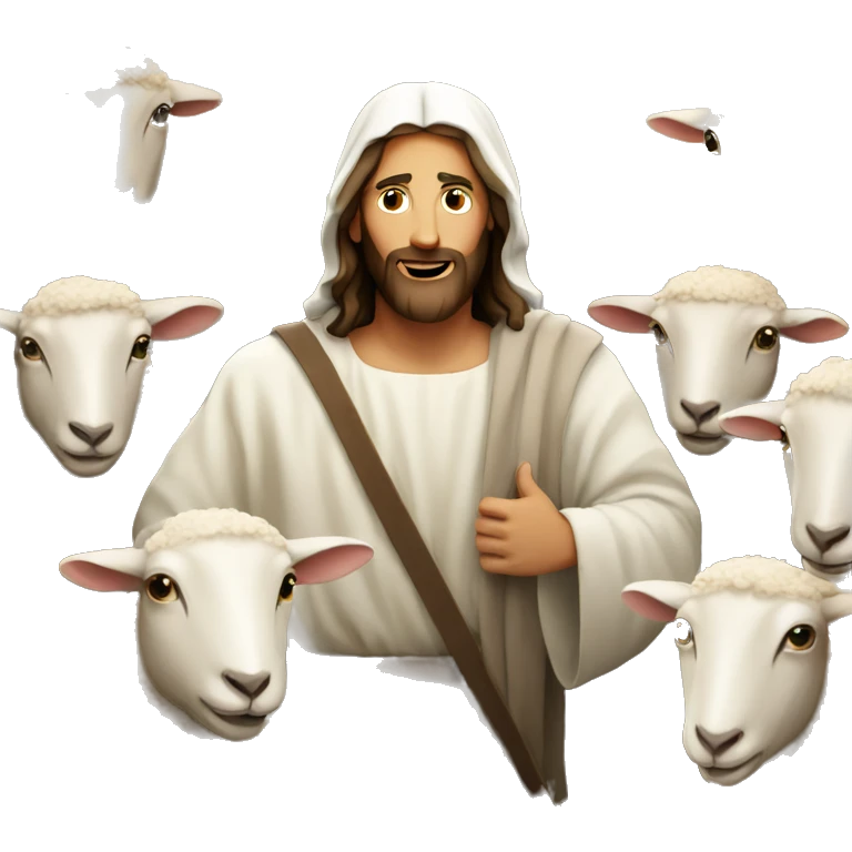 Jesus with sheep emoji