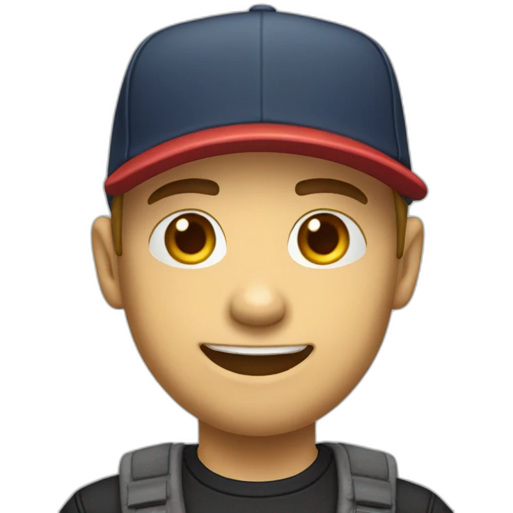 squeezie avec une casquette emoji