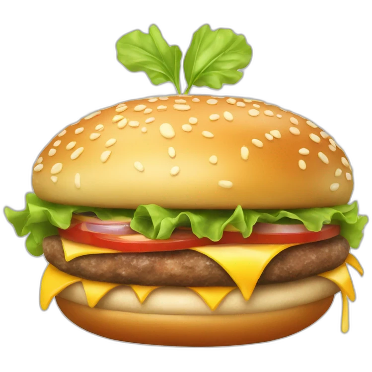 Realistic hamburger illustration on white background emoji