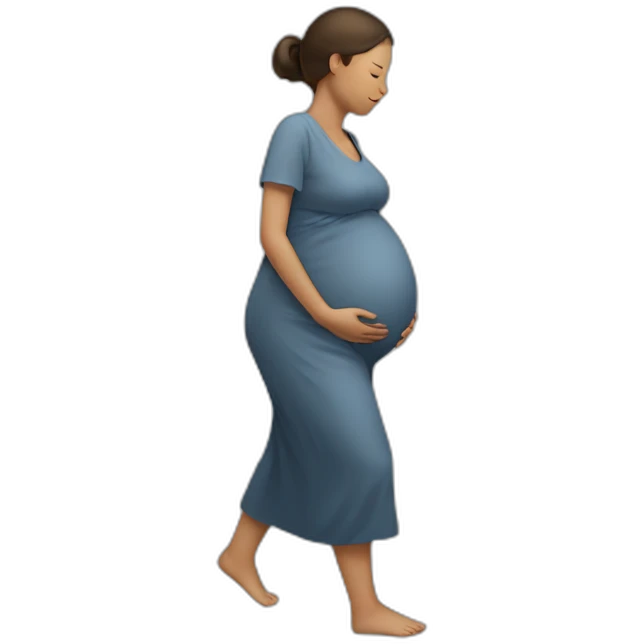 Very pregnant woman sleep walking emoji