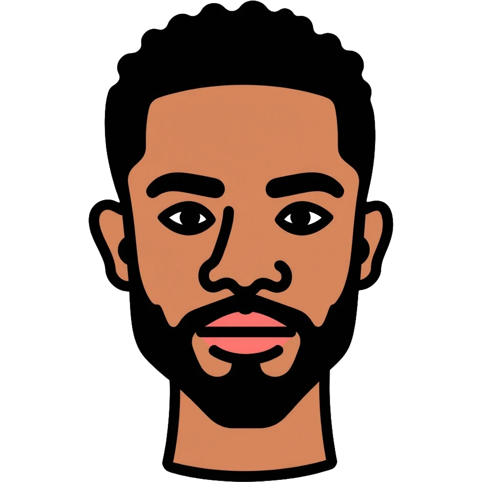 Black man face portrait emoji