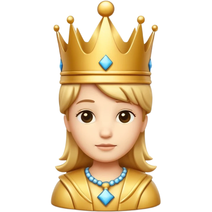 
cute chess king character icon, royal king crown, cross detail on top, 3D cartoon, glossy material, soft shadow, mobile game icon style, centered, clean background, no text, no watermark
 emoji