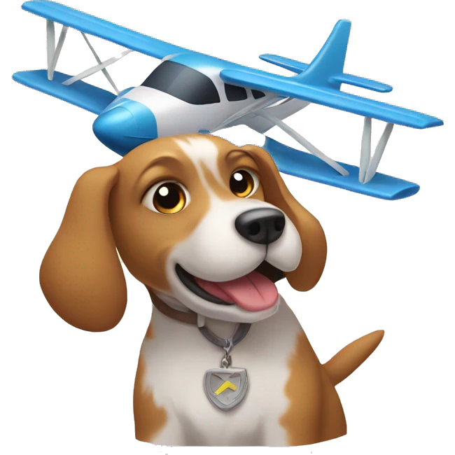dog with plane emoji