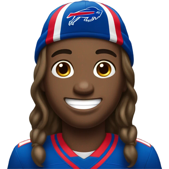 smiling boy with long hair as bills fan  emoji
