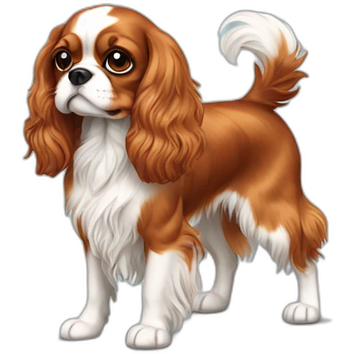 dog Cavalier King Charles Spaniel full height emoji