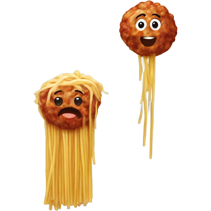 Spaghetti and a smiling meatball emoji