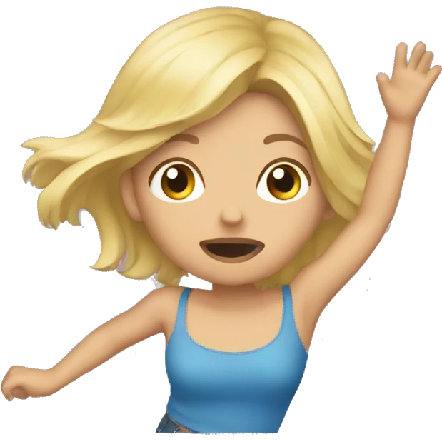 Falling blonde emoji