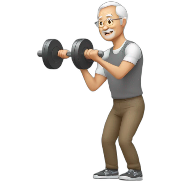 grandfather lifting weight emoji