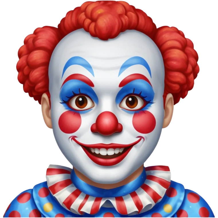 glitter red and blue clown happy emoji