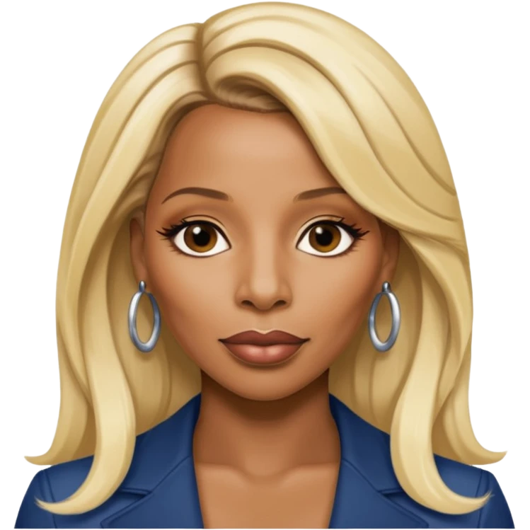 Mary J Blige with long blonde hair emoji