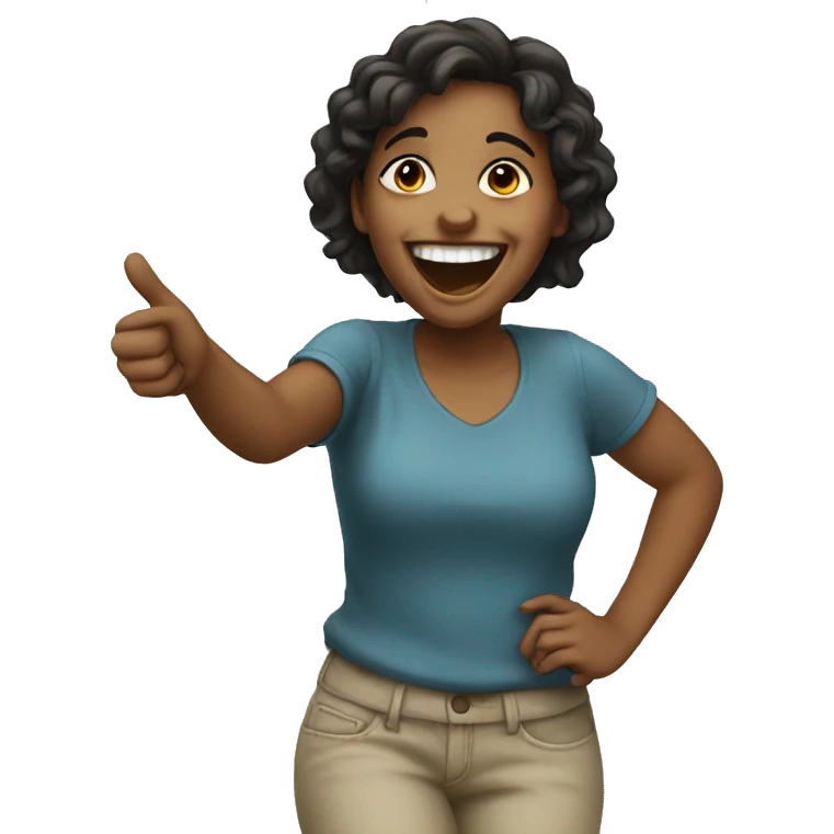 girl laughing and pointing emoji