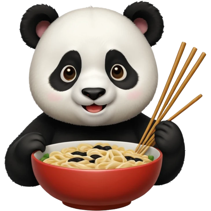 A Kang fu panda eating noodles  emoji