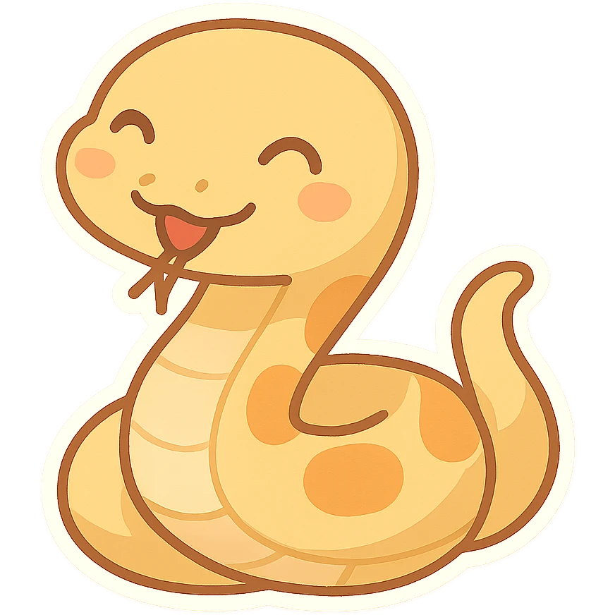 happy snake, cartoon style, smiling emoji