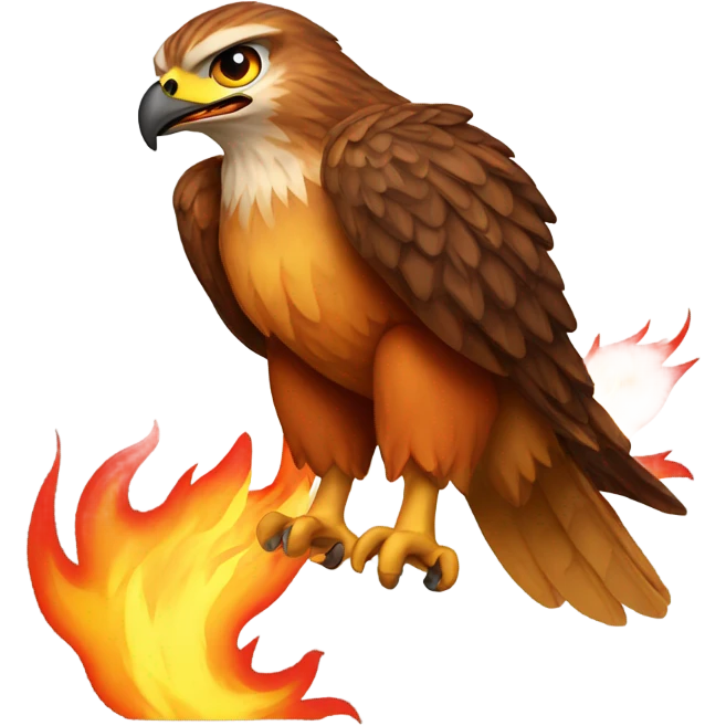 Hawk with flames of fire emoji