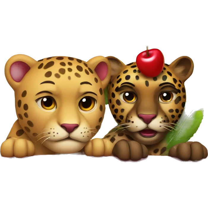 Cherry and a jaguar emoji