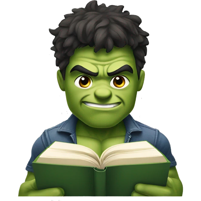 Hulk with book emoji