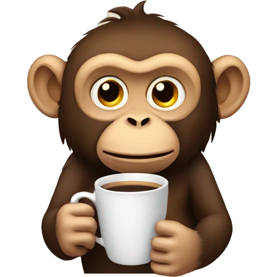 A tired monkey drinking coffee emoji