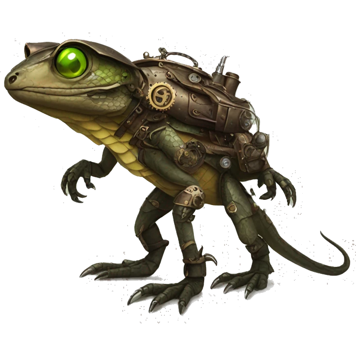 Steampunk reptile full body emoji