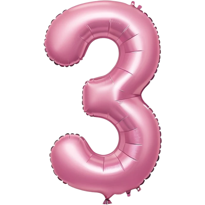 light pink number 3 balloon emoji