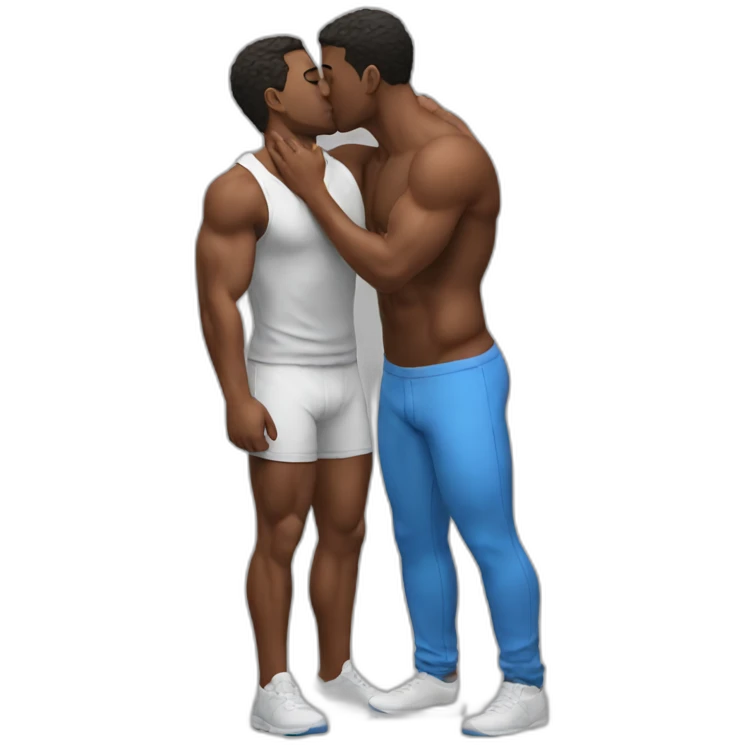 fit men kissing emoji