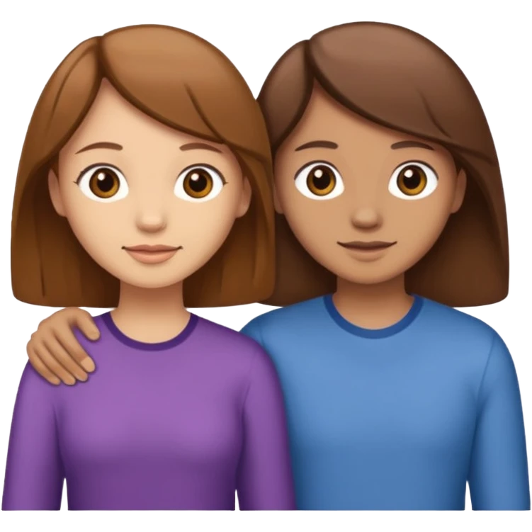 Make an best Friends Sticker in Cartoon Style with Brown and Brown hair emoji