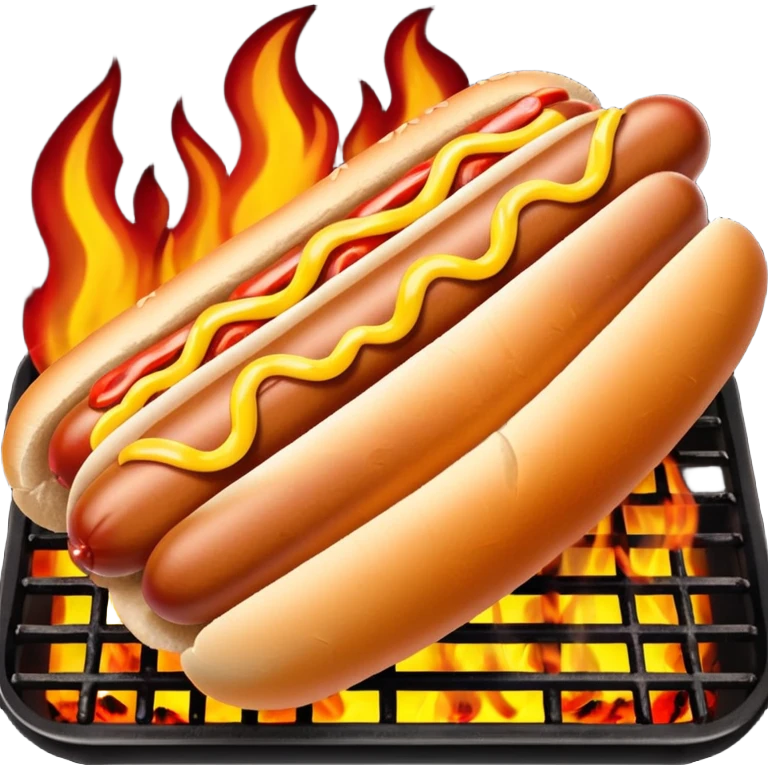 bbq hot dog on grill emoji