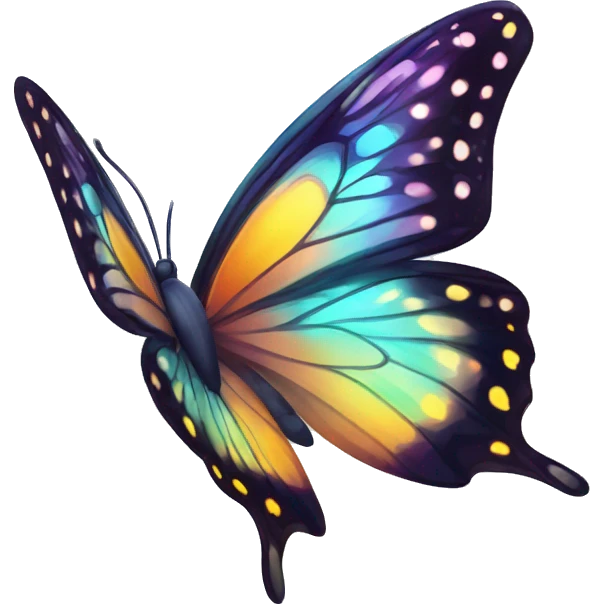 Shiny colorful starry glossy butterfly emoji