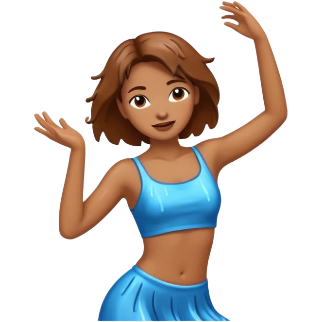 All Brown outline of a female dancing with thunder in the background  emoji