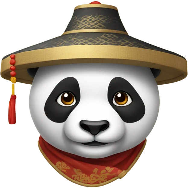 Panda with chinese hat emoji