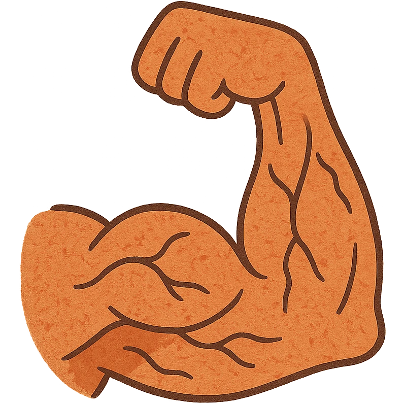 large muscular veiny forearm only, cartoon style, no hand or upper arm visible emoji