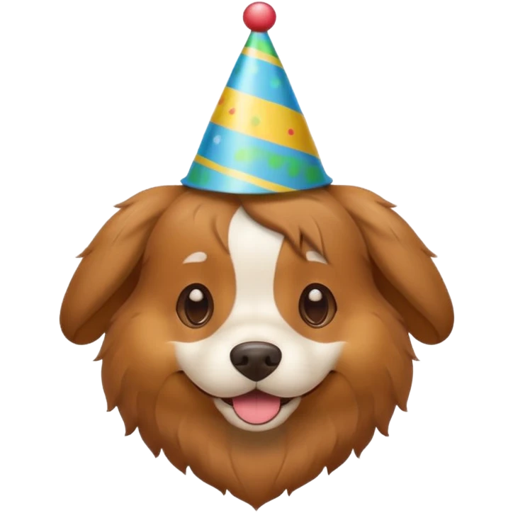 Dog wearing party hat emoji