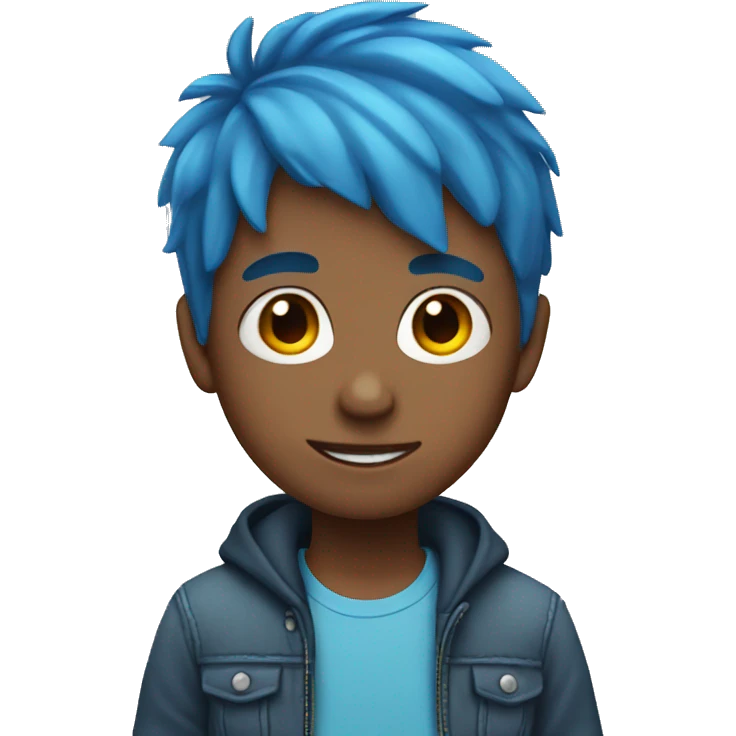 boy with blue hair emoji