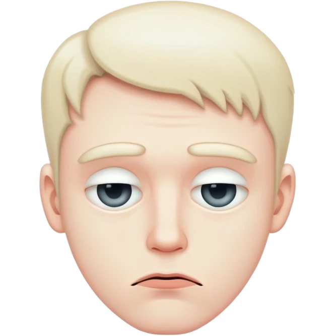 A sad guy with inverted lip emoji