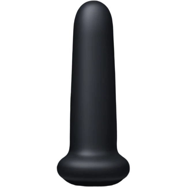 minimal flat emoji of a black silicone dildo, smooth matte texture, soft rounded shape, elegant and discreet, clean vector icon, no background, high-quality emoji