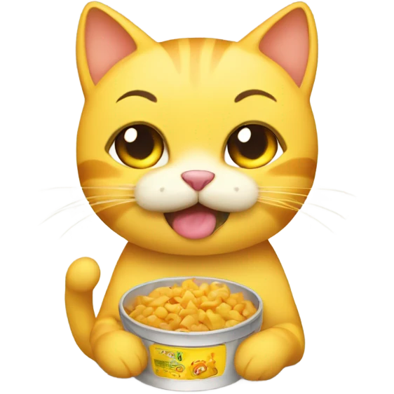 Yellow cat with empty food emoji
