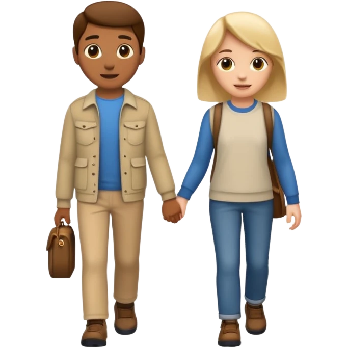 iOS emoji style. 2 friends walking and talking emoji