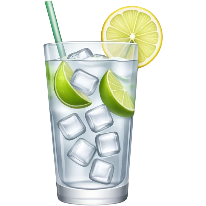 Vodka soda with a lemon and lime emoji