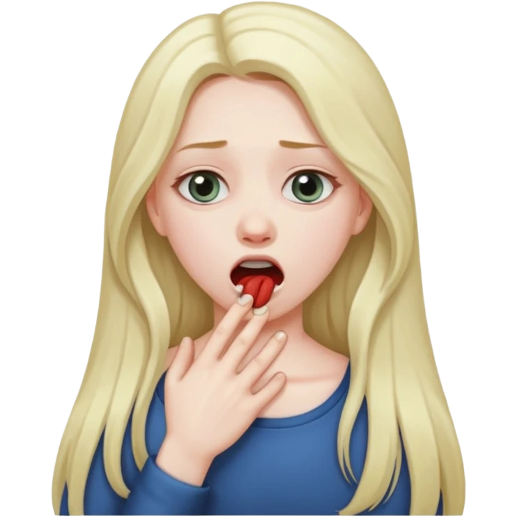 Girl choking herself  emoji