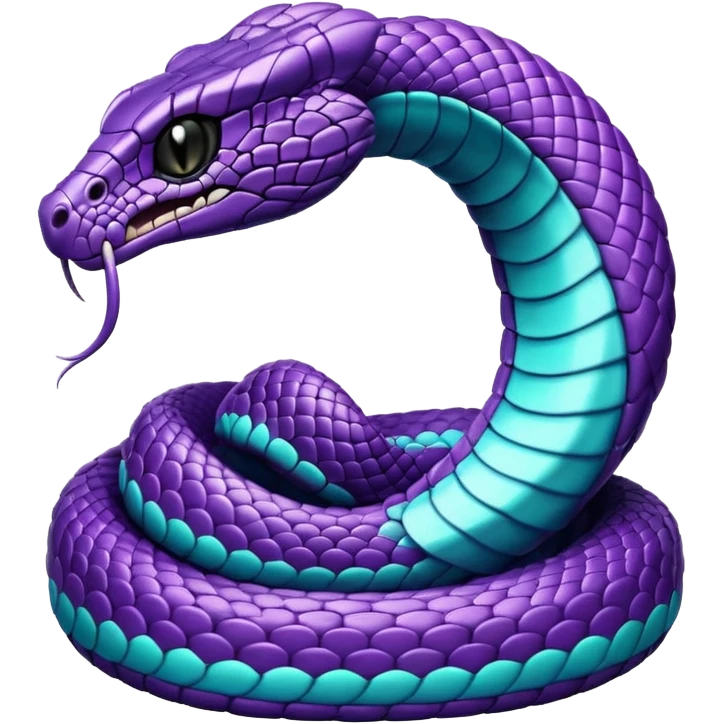 glitter purple and cian cobra emoji
