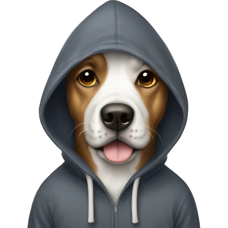 Dog wearing hoodie emoji