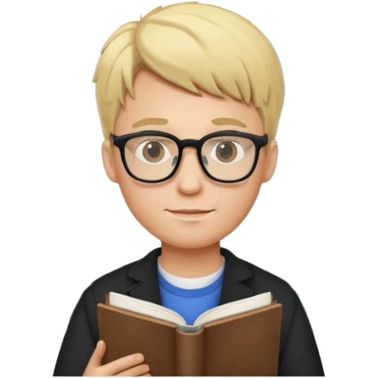 блондин man студент учится в Америке emoji