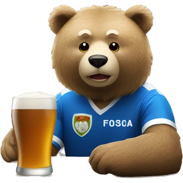 morning bear with soccer at bar emoji