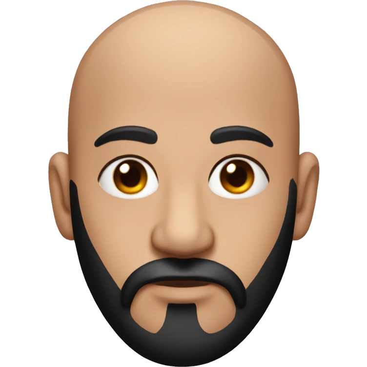 Bald man with black beard and heart face tattoo  emoji